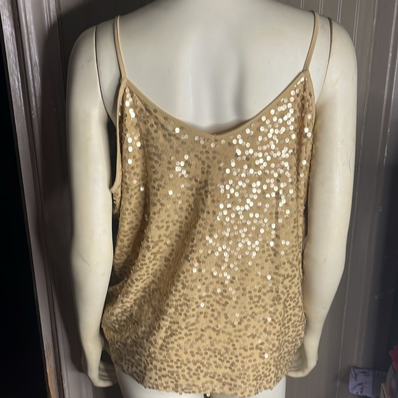 Gold Sequin Tank Top International Concepts Size Medium Large - Picture 3 of 4